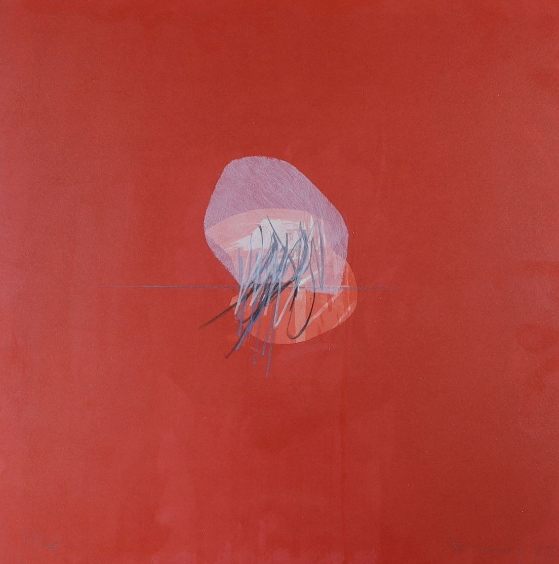 Robyn Denny R.A. (1930-2014), lithograph, 'Hand Job (with additional hand work)', signed and dated '87, 39/48, 31 x 30.5cm